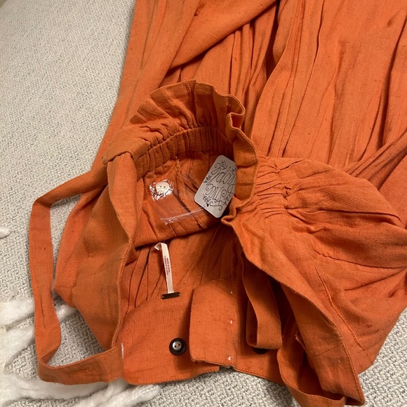Free People Classic Shapeless Fit Jumpsuit Orange - Picture 7 of 10